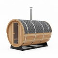 Outdoor Barrel Traditional Steam Cedar Wood Sauna with Wood Burning Stove